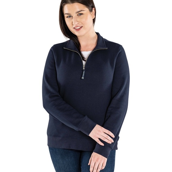 Charles River Apparel Navy Crosswind Quarter-Zip Pullover NWT - Picture 3 of 7